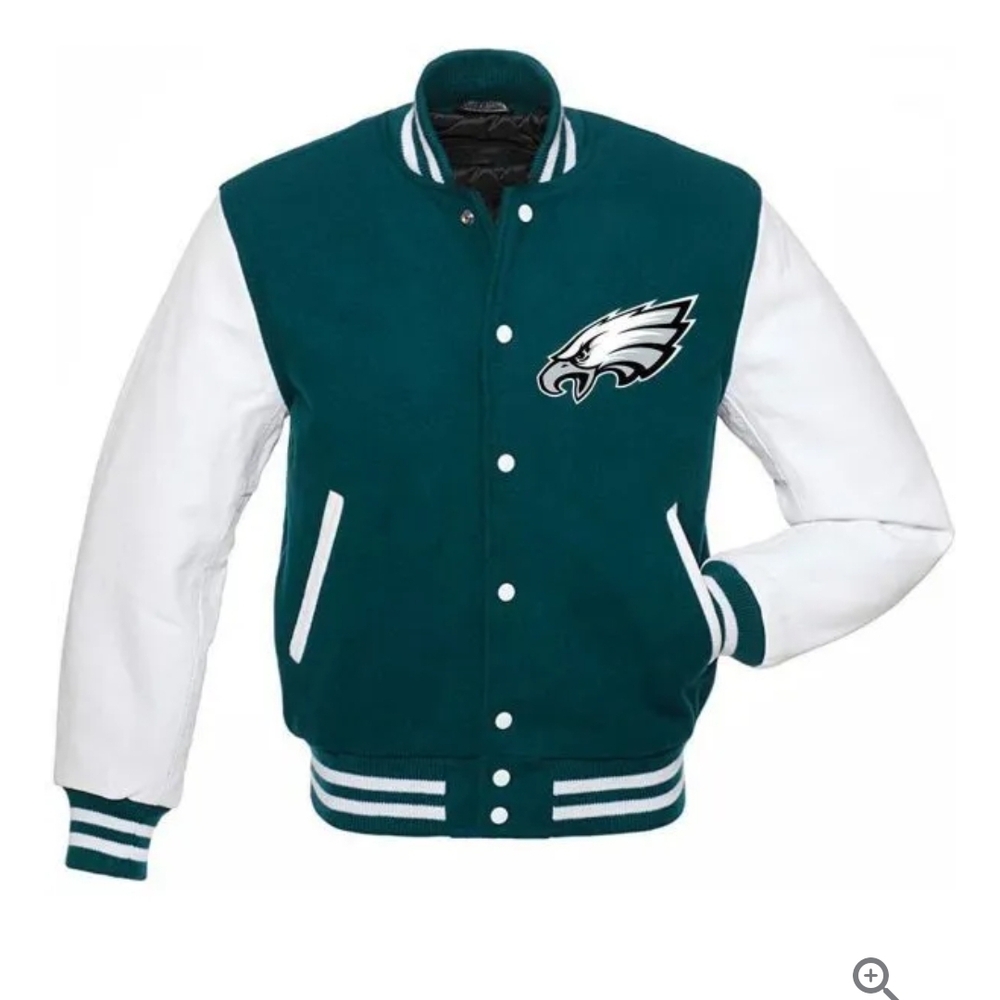 Eagles Teal and White Varsity Jacket